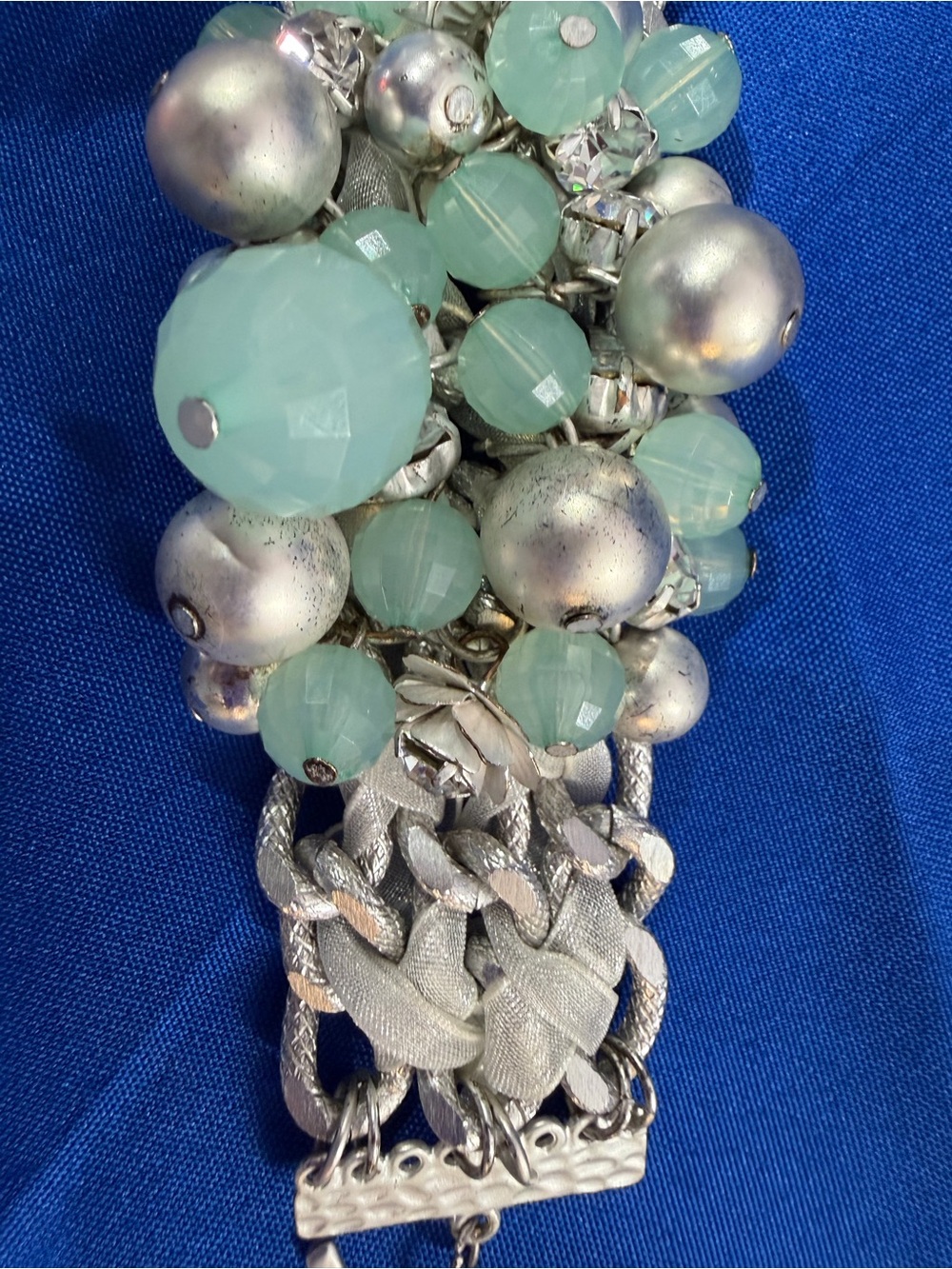 Park Lane Mint Green & Silver Statement Bracelet - Picture 3 of 6